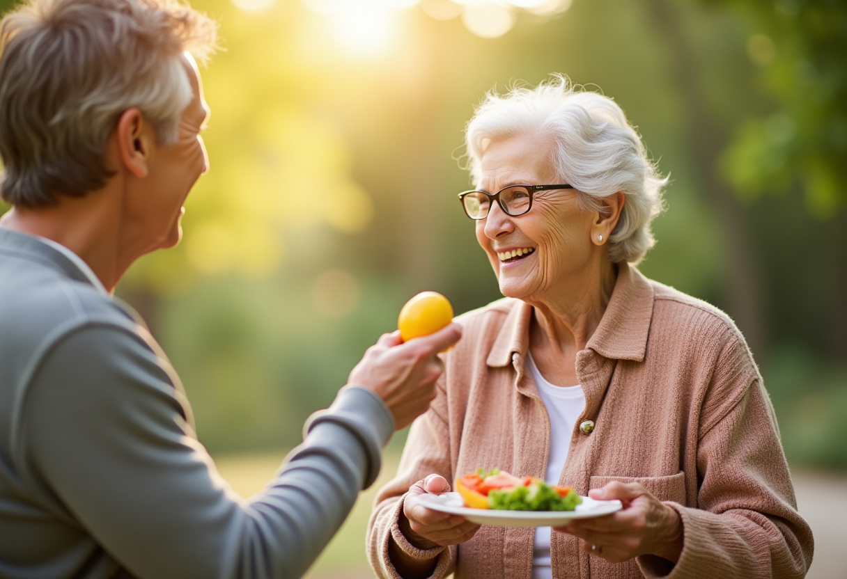 Щастлива възрастна двойка готви здравословна храна в кухнята